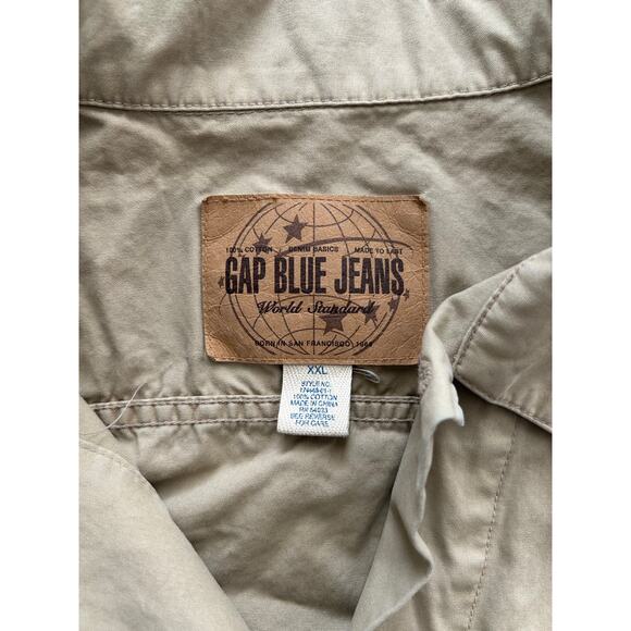 Vintage Y2K GAP Blue Jeans Cotton Trucker Jacket Men's Size XXL – Khaki Tan - Picture 9 of 11